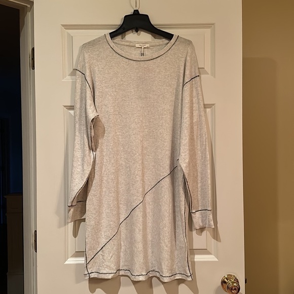 Rag & Bone The Knit Rib Mini Dress Earl Grey XL - Picture 6 of 7